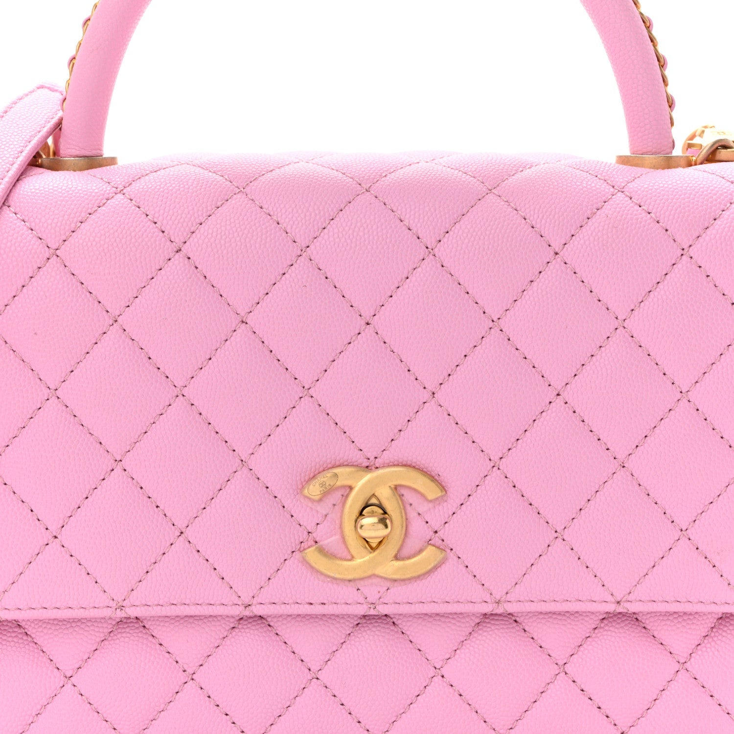 Caviar Quilted Small Coco Chain Handle Flap Lilac