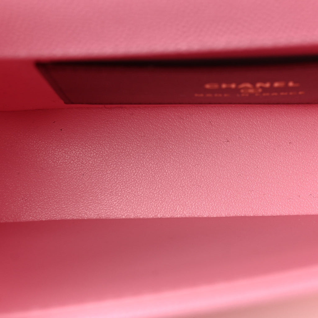Shiny Caviar Mini Preppy Coco Shoulder Bag Rose