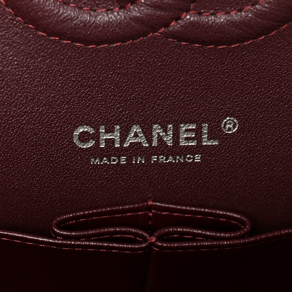 Lambskin Quilted Medium Double Flap Black