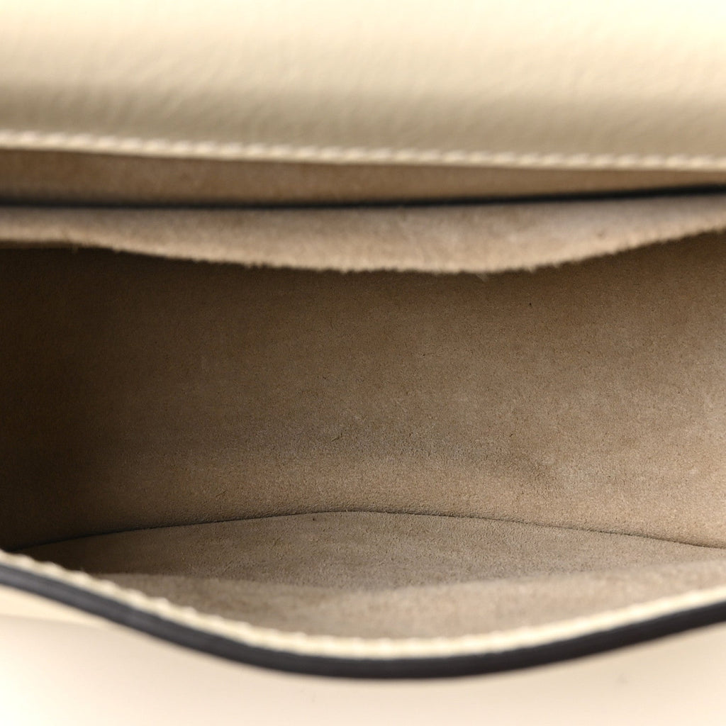 Calfskin Suede Medium Nile Bracelet Bag Off White
