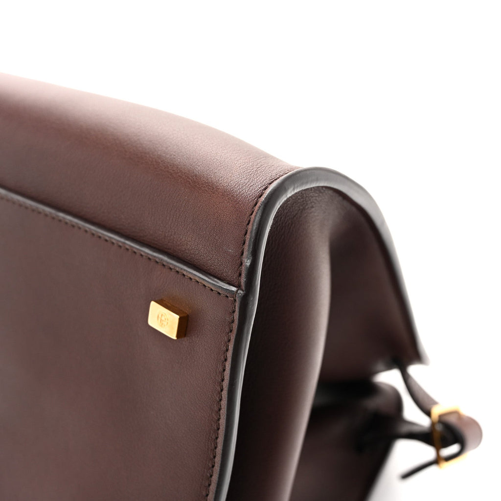 Polished Saddle Calfskin Soft Margaux 15 Burgundy