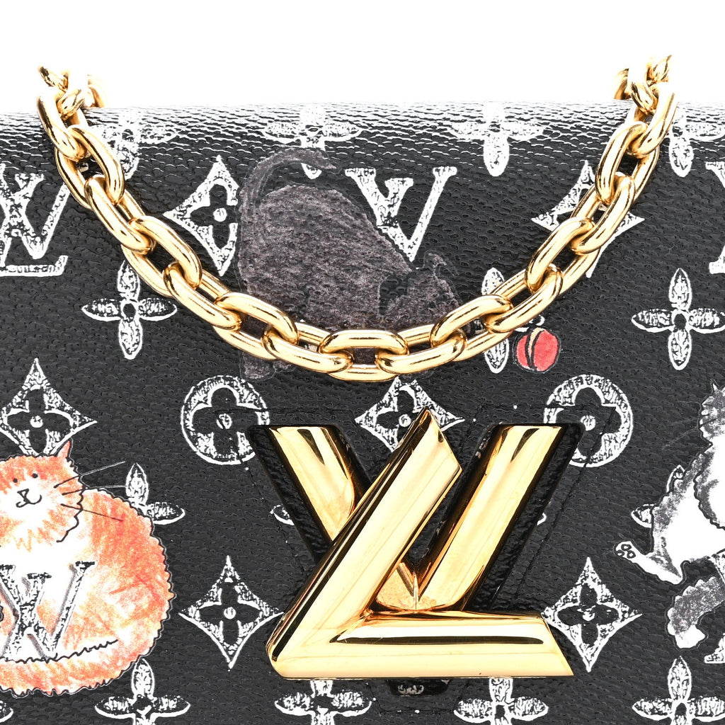 Catogram Twist Chain Wallet Black