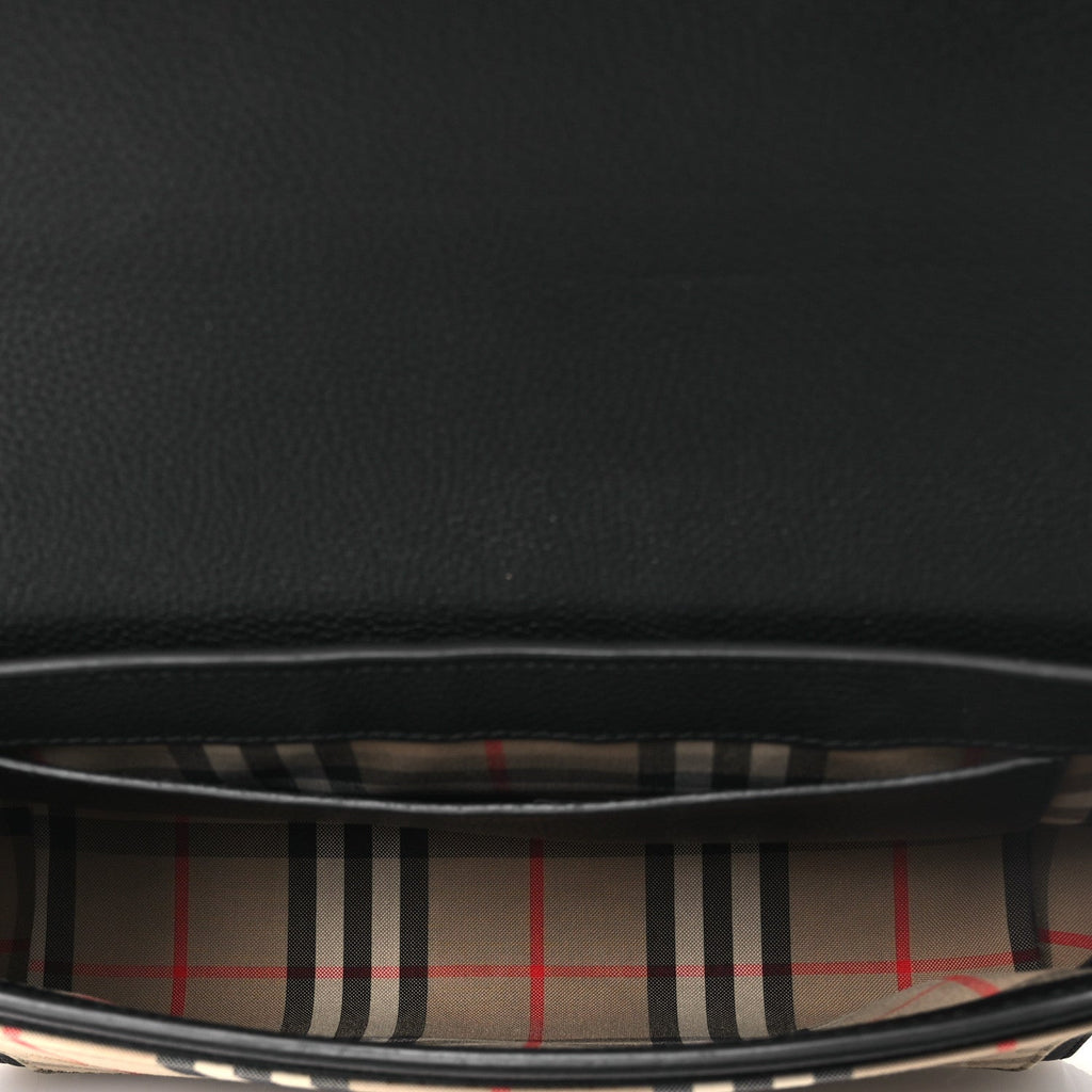 Grainy Calfskin Vintage Check Note Crossbody Bag Black