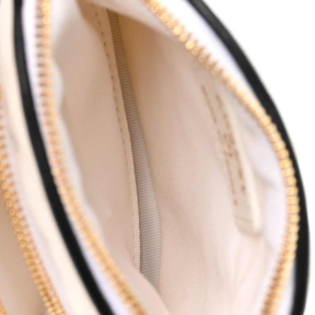 Canvas Calfskin Tennis Racket Mini Bag White Black