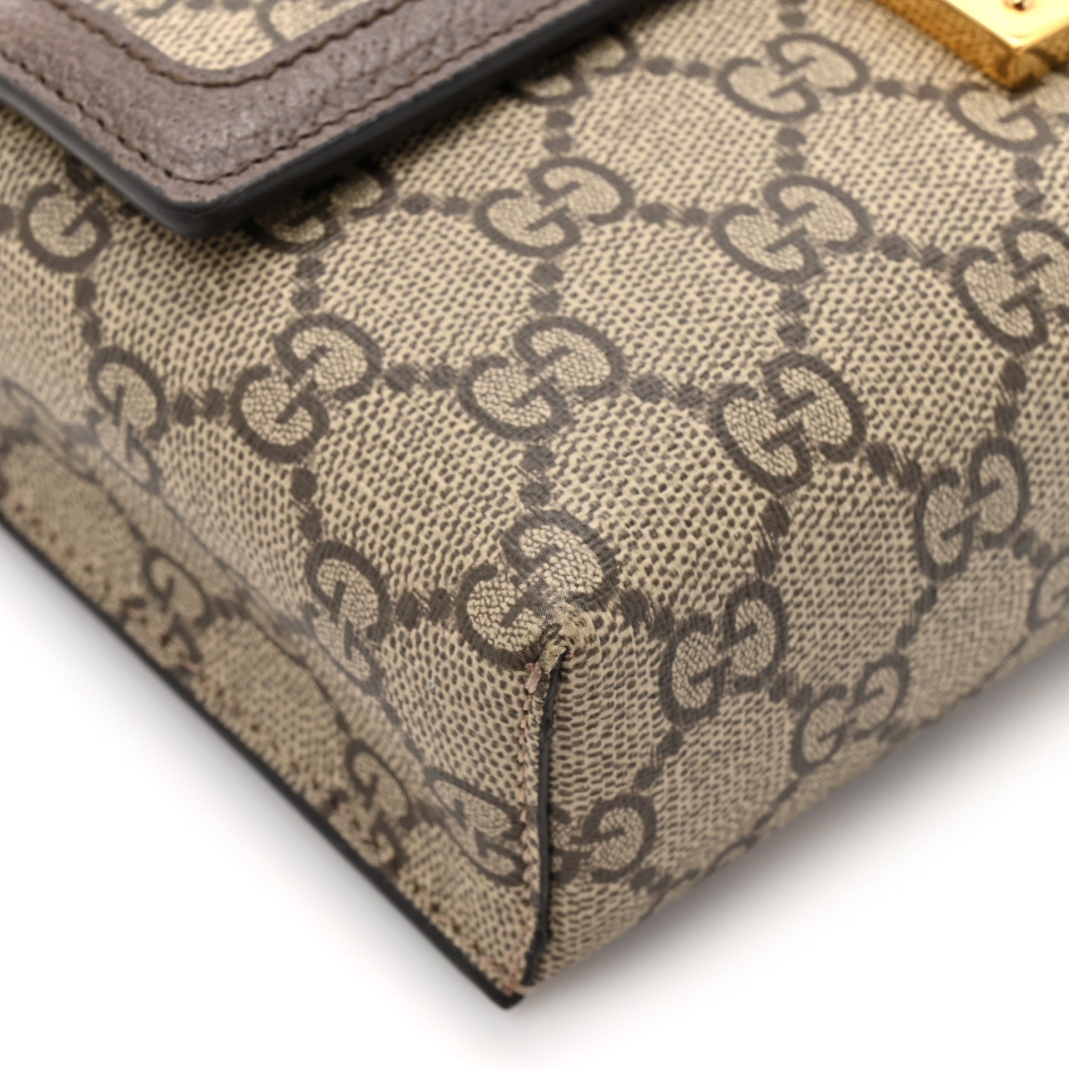 GG Supreme Monogram Calfskin Mini Ophidia Top Handle Bag Beige Ebony New Acero