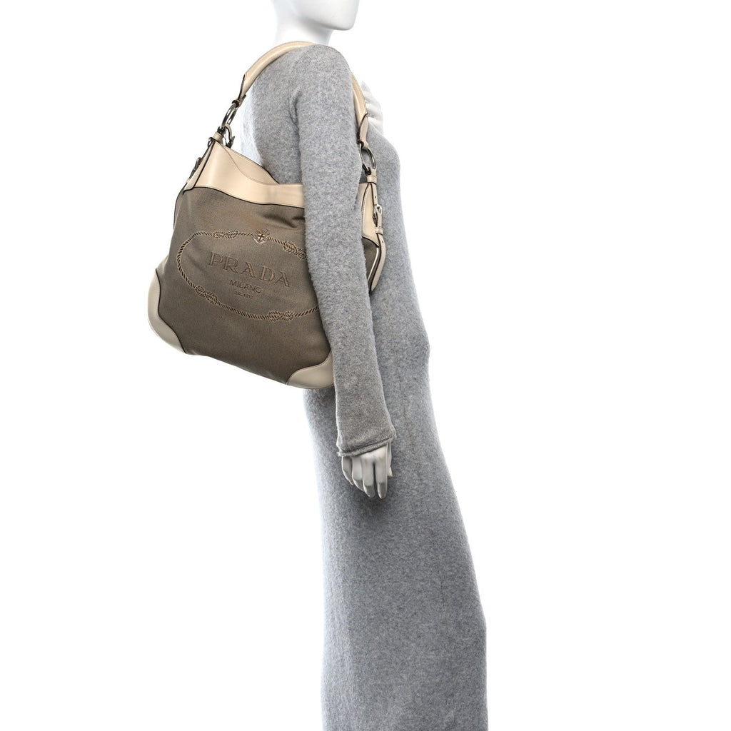 Jacquard Logo Shoulder Bag Corda Cera