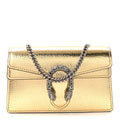 Metallic Calfskin Super Mini Dionysus Shoulder Bag Gold