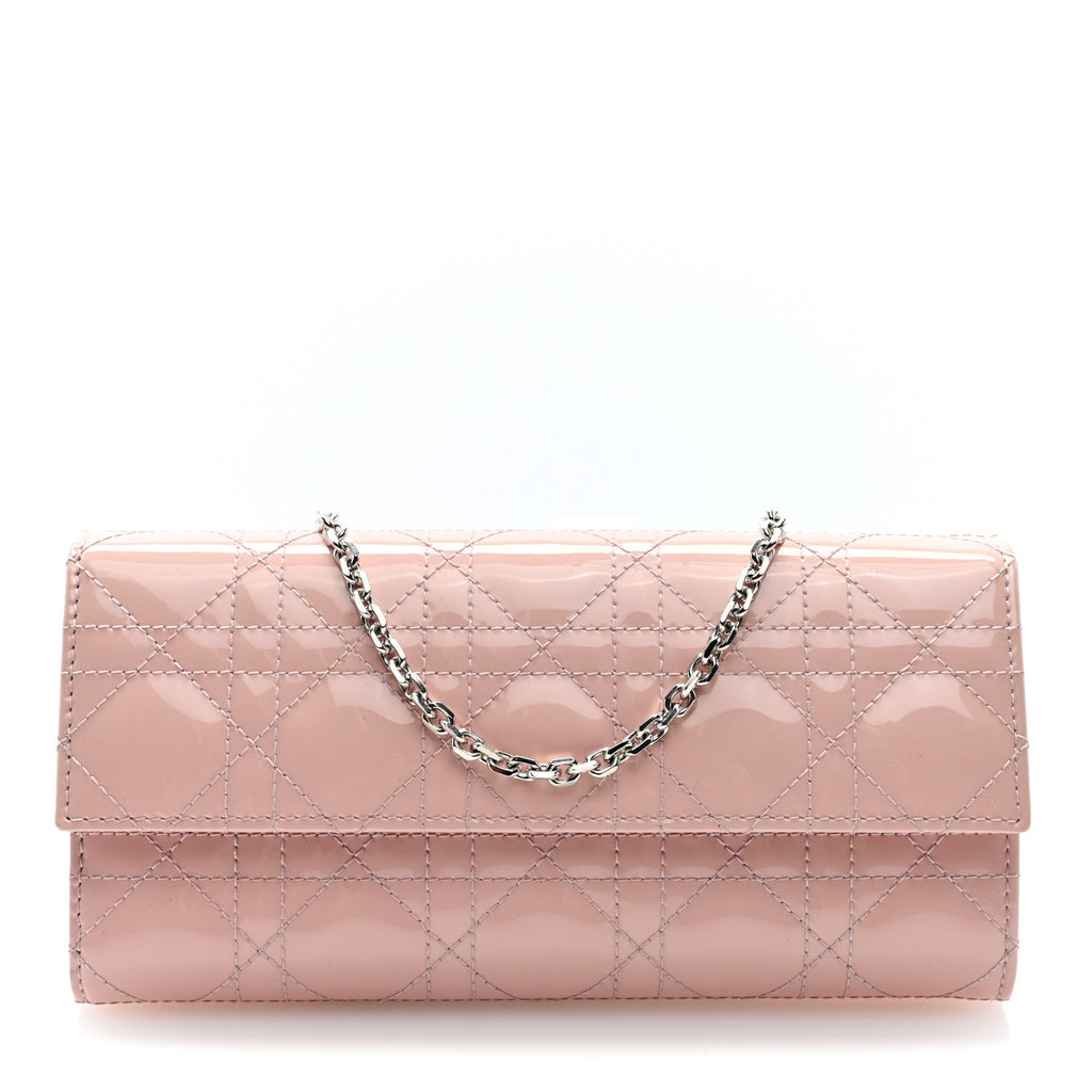 Patent Cannage Lady Dior Rendezvous Wallet On Chain Rose