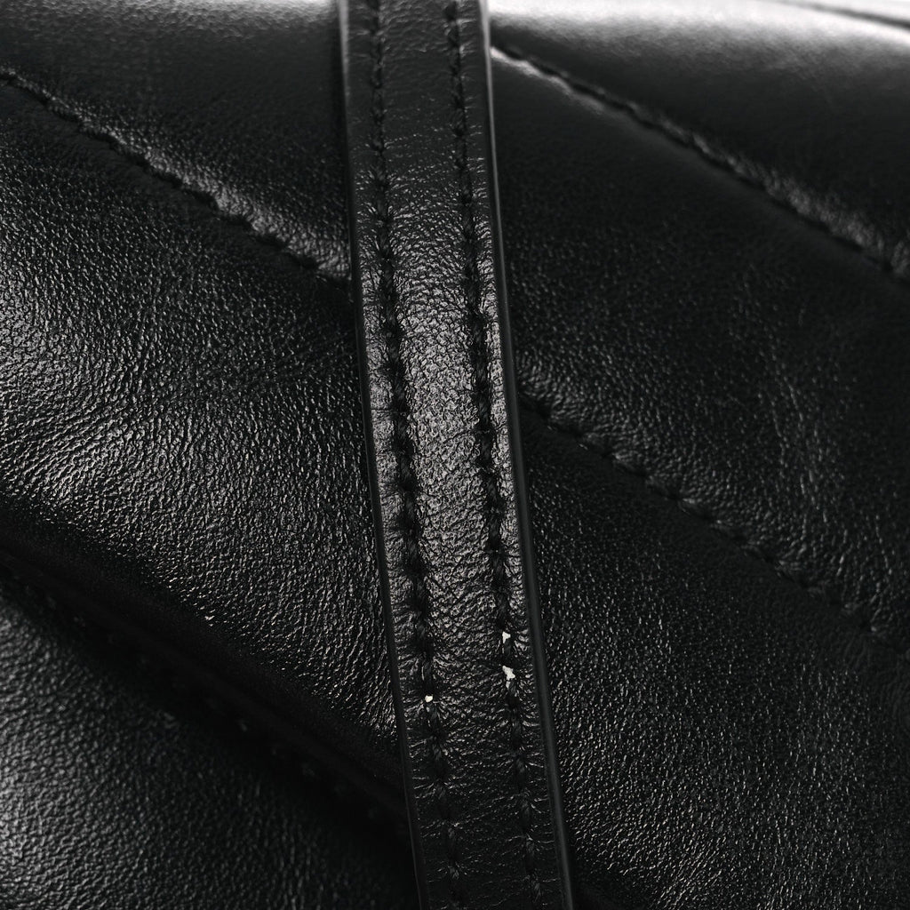 Calfskin Y Quilted Monogram Monochrome Toy Loulou Crossbody Bag Black