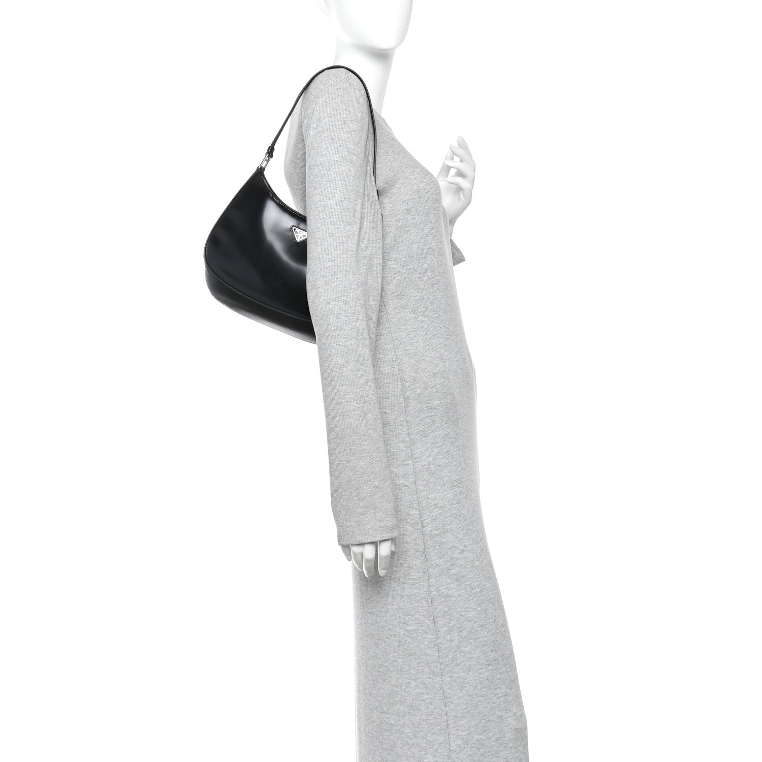 Spazzolato Cleo Shoulder Bag Black