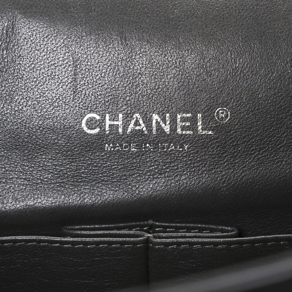 Lambskin Quilted Maxi Double Flap Dark Grey