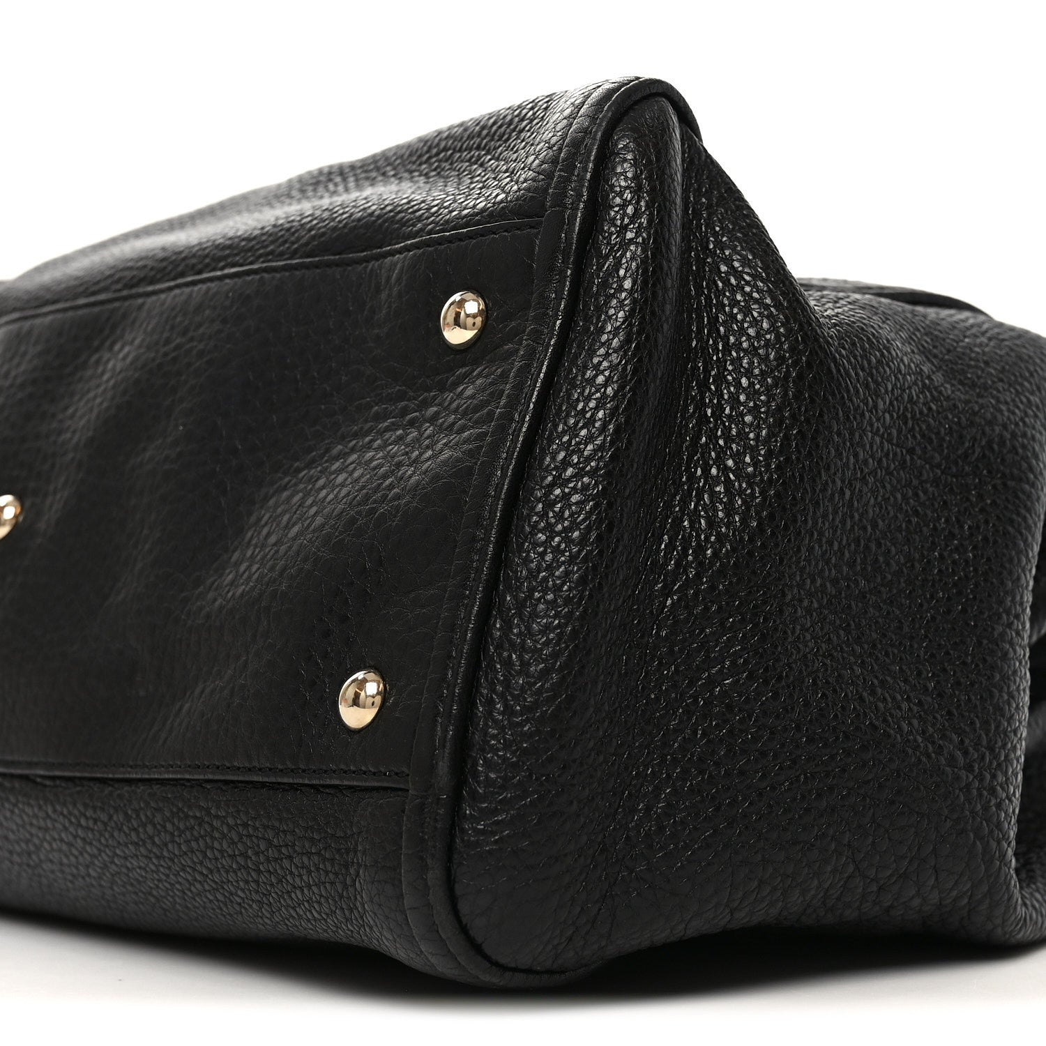 Pebbled Calfskin Medium Soho Chain Shoulder Bag Black