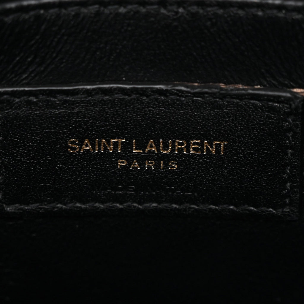 Calfskin Y Quilted Monogram Small Loulou Chain Satchel Black