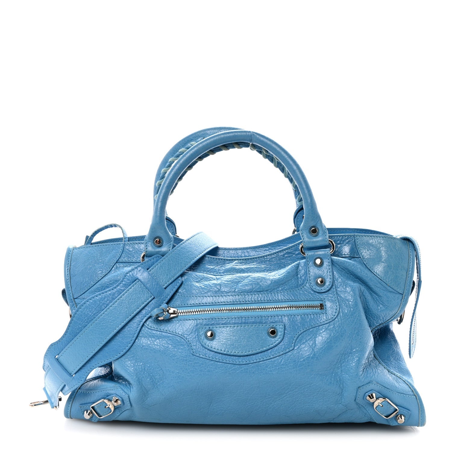 Agneau Classic Silver Hardware City Bleu Azur Clair