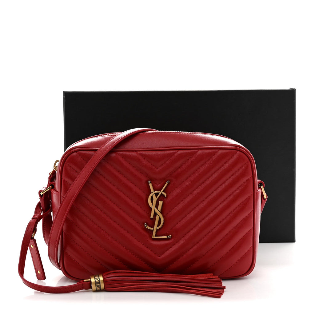 Calfskin Matelasse Monogram Lou Camera Bag Red