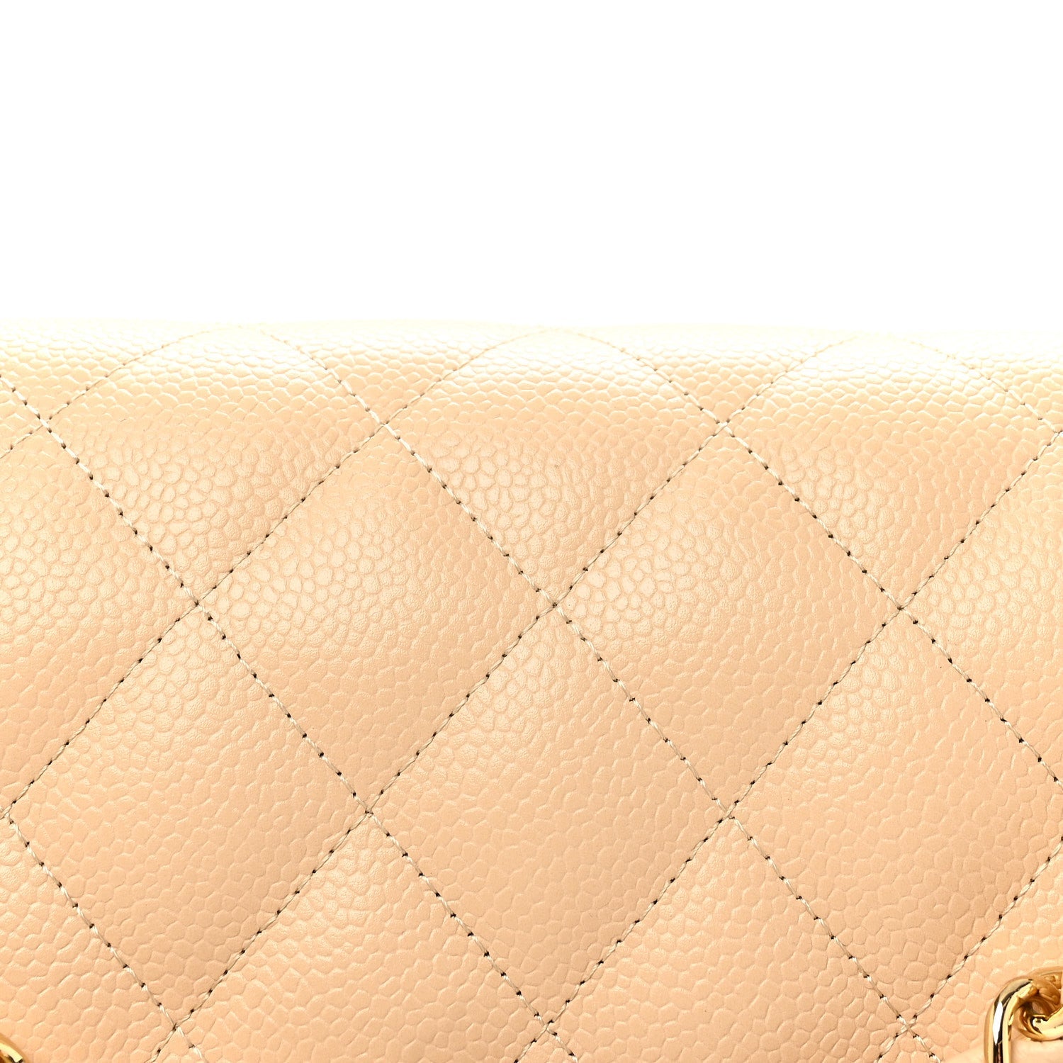 Caviar Quilted Jumbo Double Flap Beige Clair