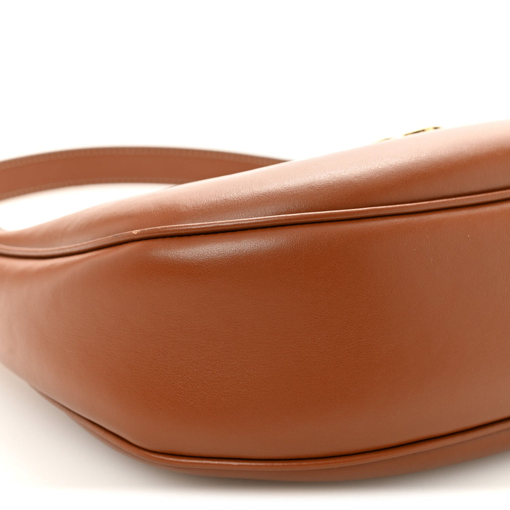 Smooth Calfskin Medium Strap Ava Triomphe Shoulder Bag Tan