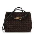 Suede Intrecciato Medium Andiamo Shoulder Bag Fondant