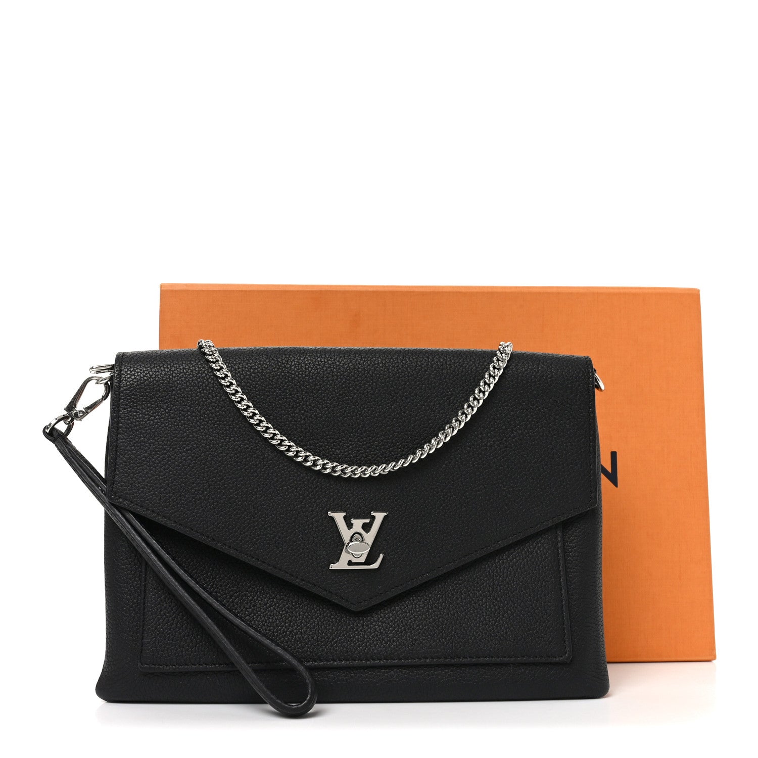 Soft Calfskin My Lockme Chain Pochette Black