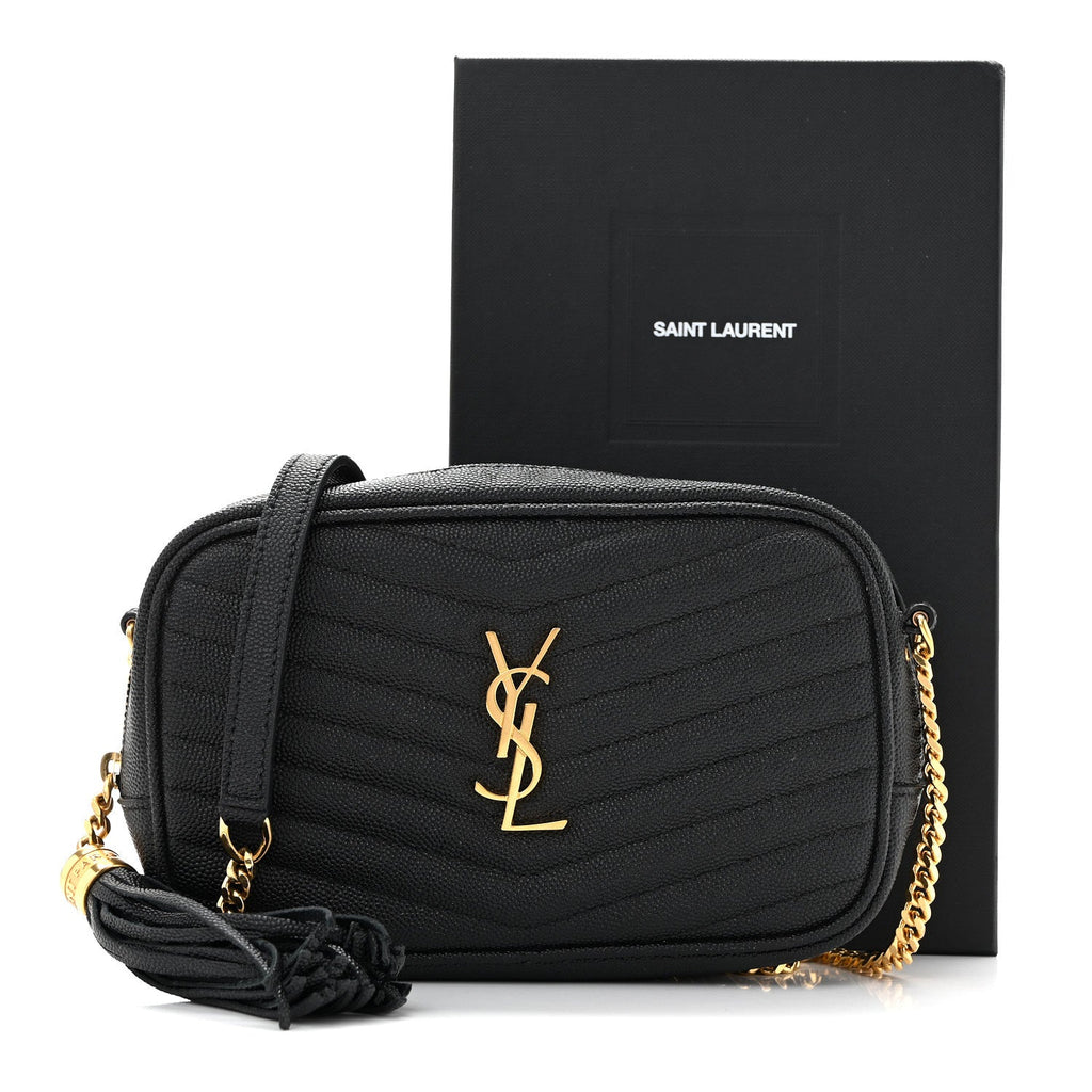 Grain De Poudre Matelasse Monogram Mini Lou Camera Bag Black