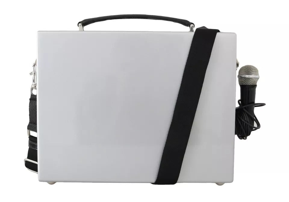 Dolce & Gabbana Silver Retro Radio Boombox Limited Edition Handmade Wood Women's Bag ( )