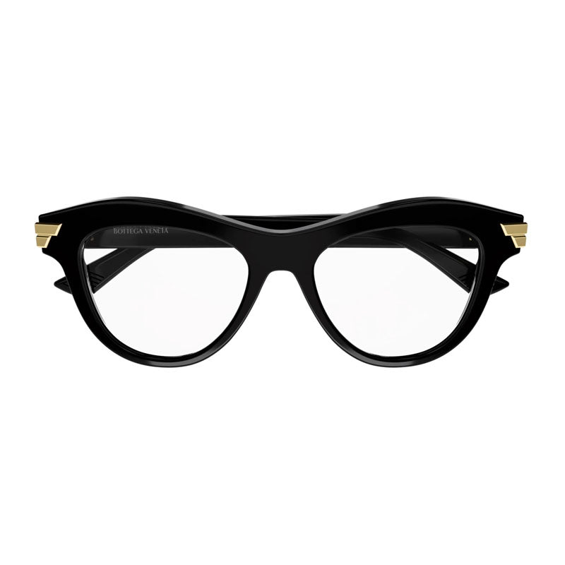 Bottega Veneta Eyeglasses Cat Eye Full Rim, Black Frame and Clear Demo Lenses Lens BV1105O001