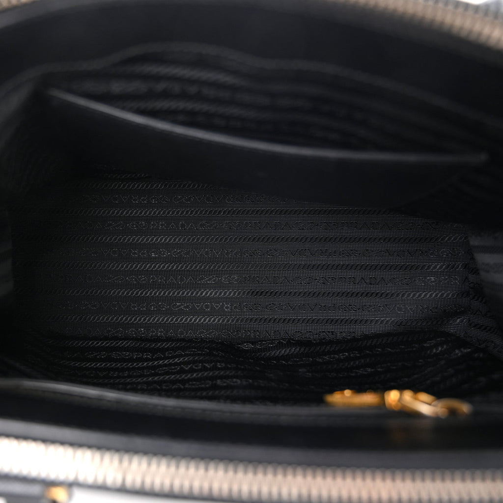 Saffiano Small Galleria Double Zip Tote Black