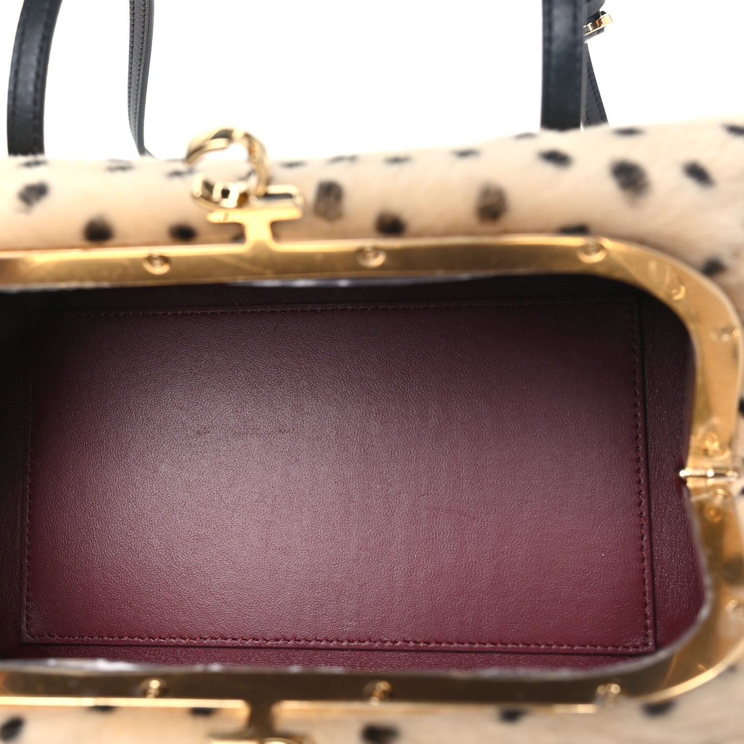 Pony Hair Cheetah Print Pretty CC Clutch With Strap Light Beige Black