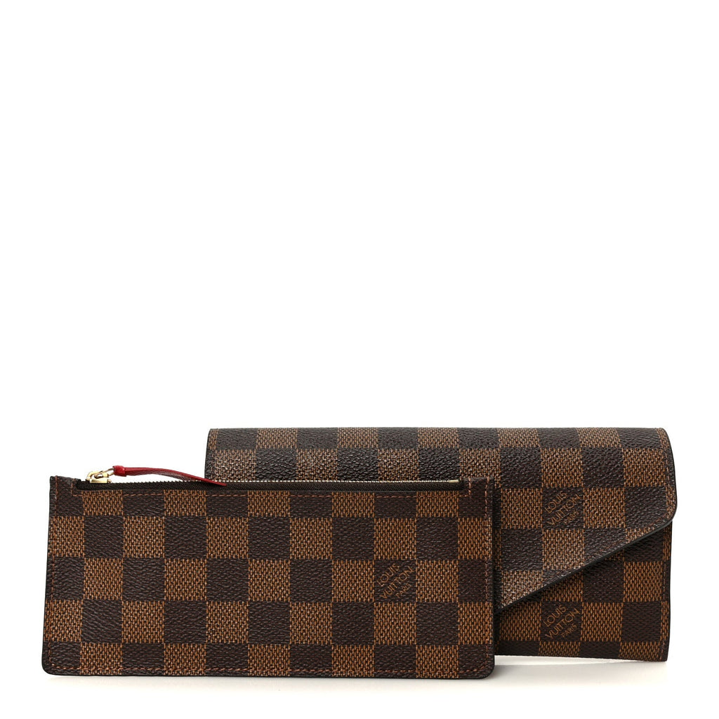 Damier Ebene Josephine Wallet Red