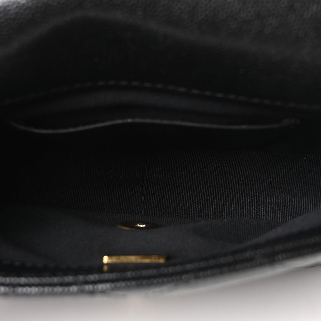 Caviar Quilted Funky Match Mini Flap Black