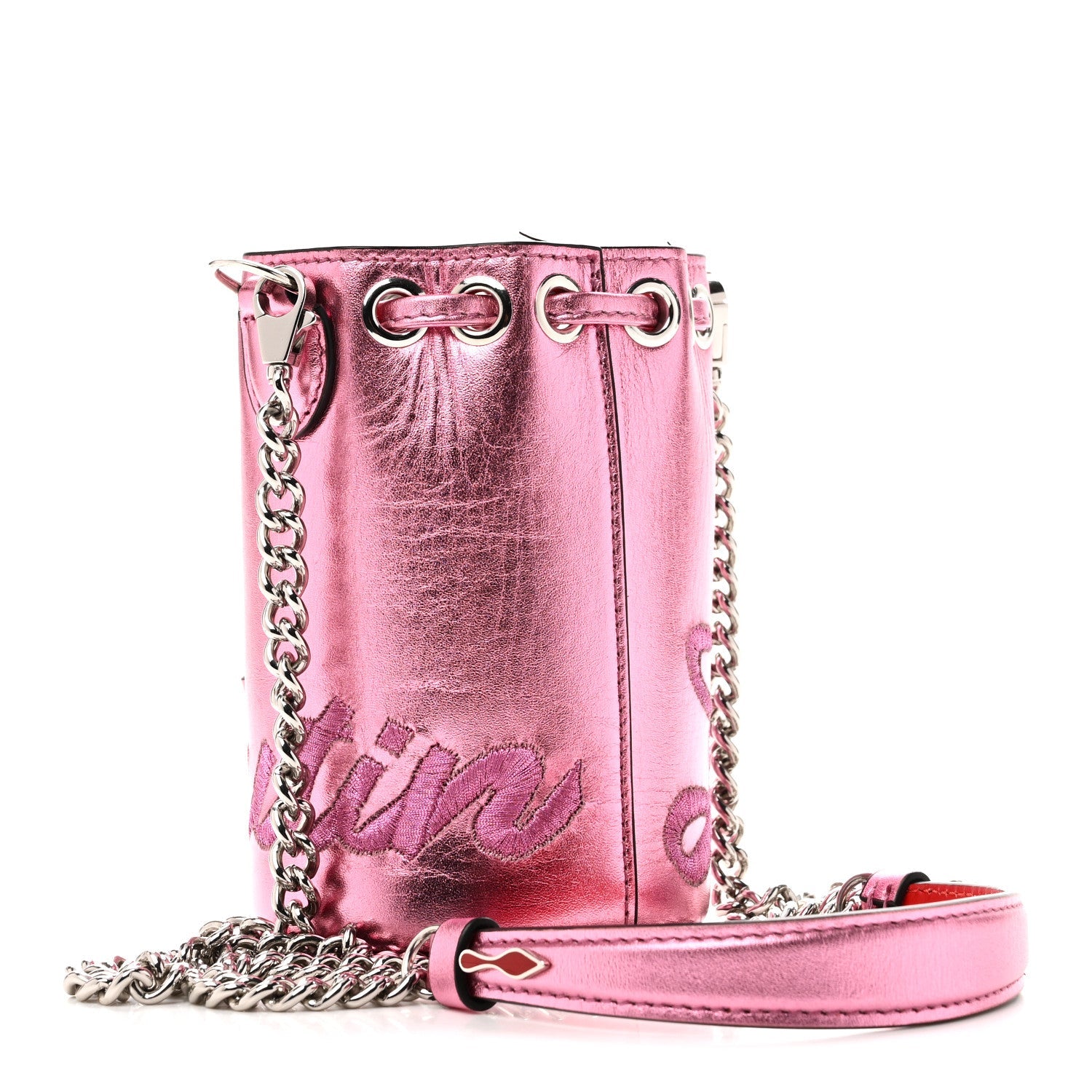 Metallic Calfskin Mary Jane Bucket Confettis