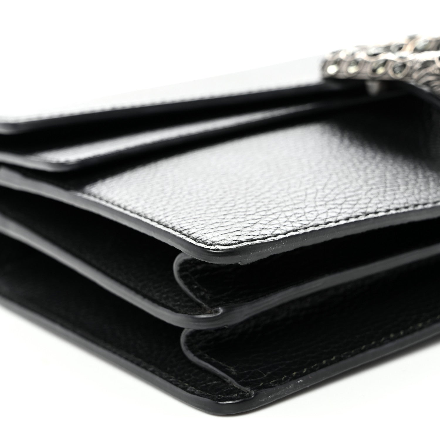 Pebbled Calfskin Small Dionysus Shoulder Bag Black