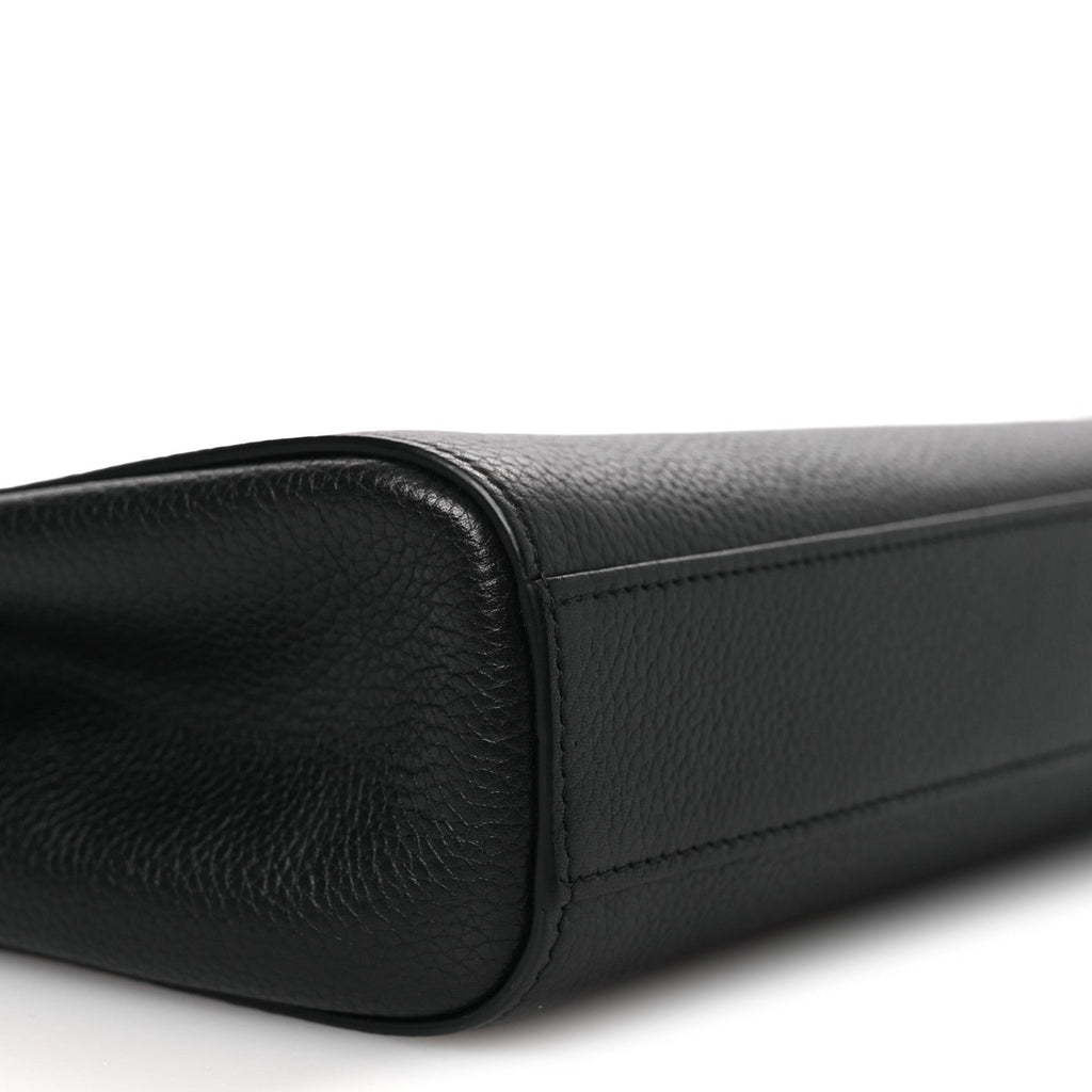 Grained Calfskin Large Neo Executive Cosmetic Case Black