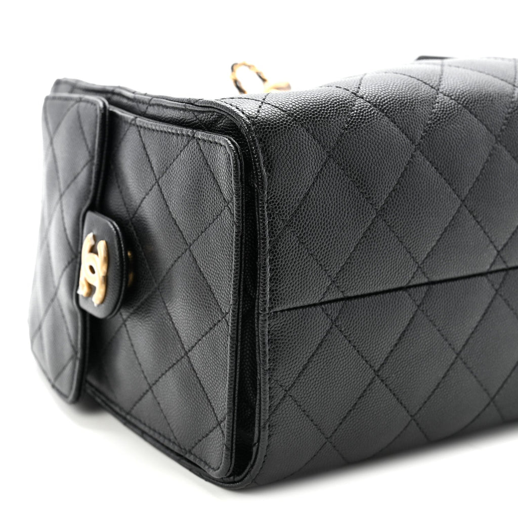 Caviar Quilted Small Chanel 25 Handbag Black
