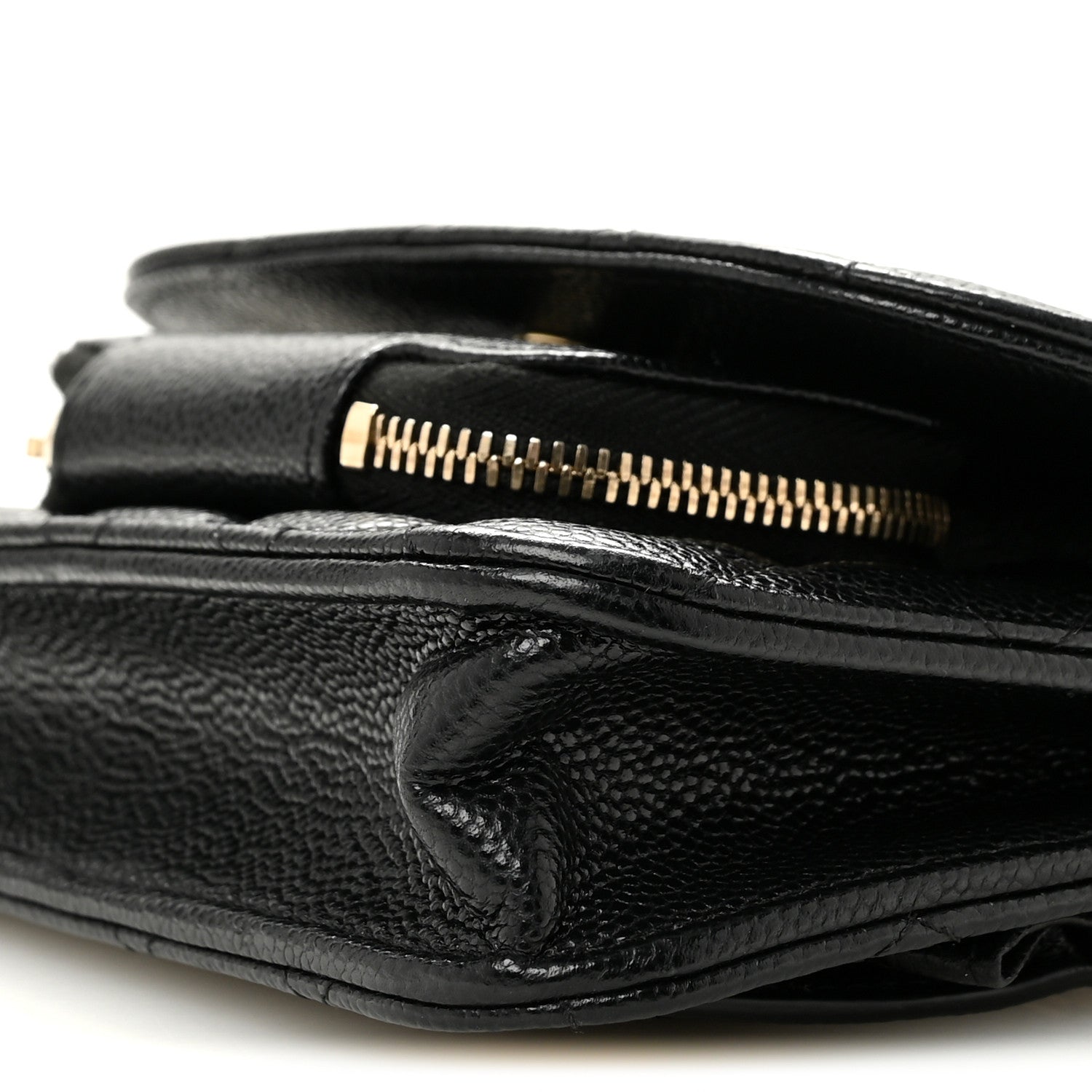 Caviar Quilted Business Affinity Clutch With Chain Black