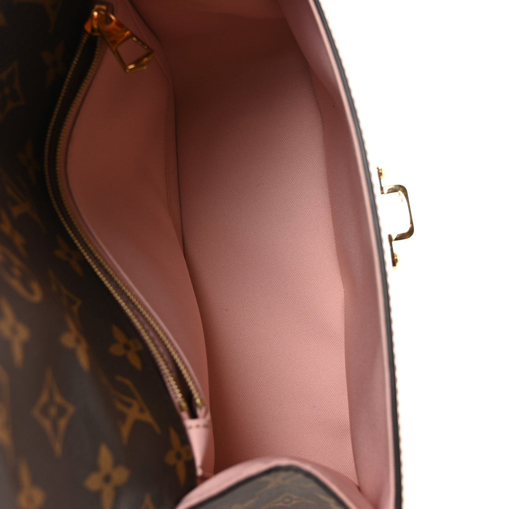 Patent Calfskin Monogram Cherrywood PM Rose Ballerine