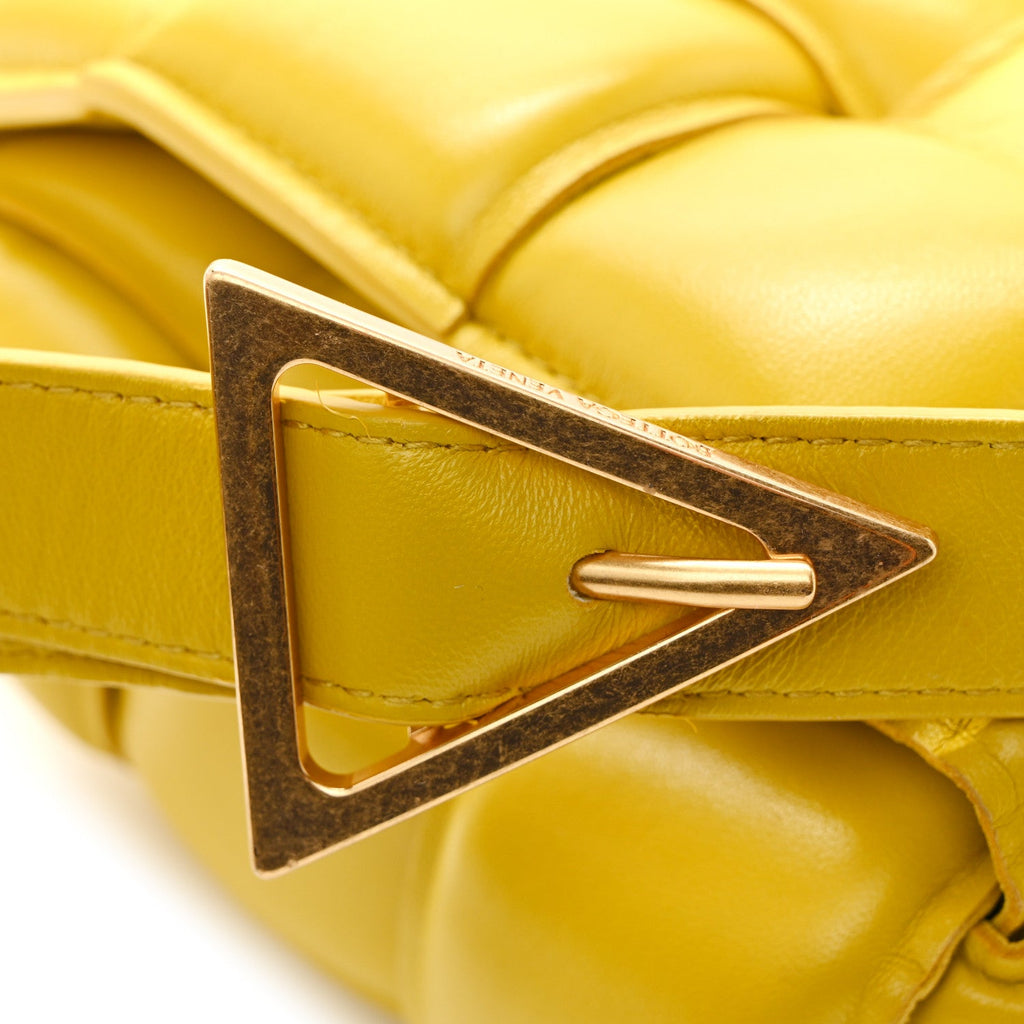 Nappa Maxi Intreccio Padded Cassette Crossbody Bag Buttercup