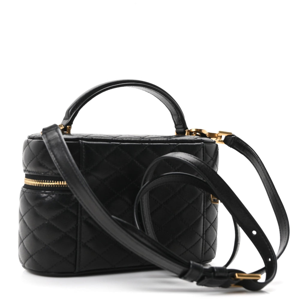 Lambskin Quilted Mini Gaby Vanity Case Black
