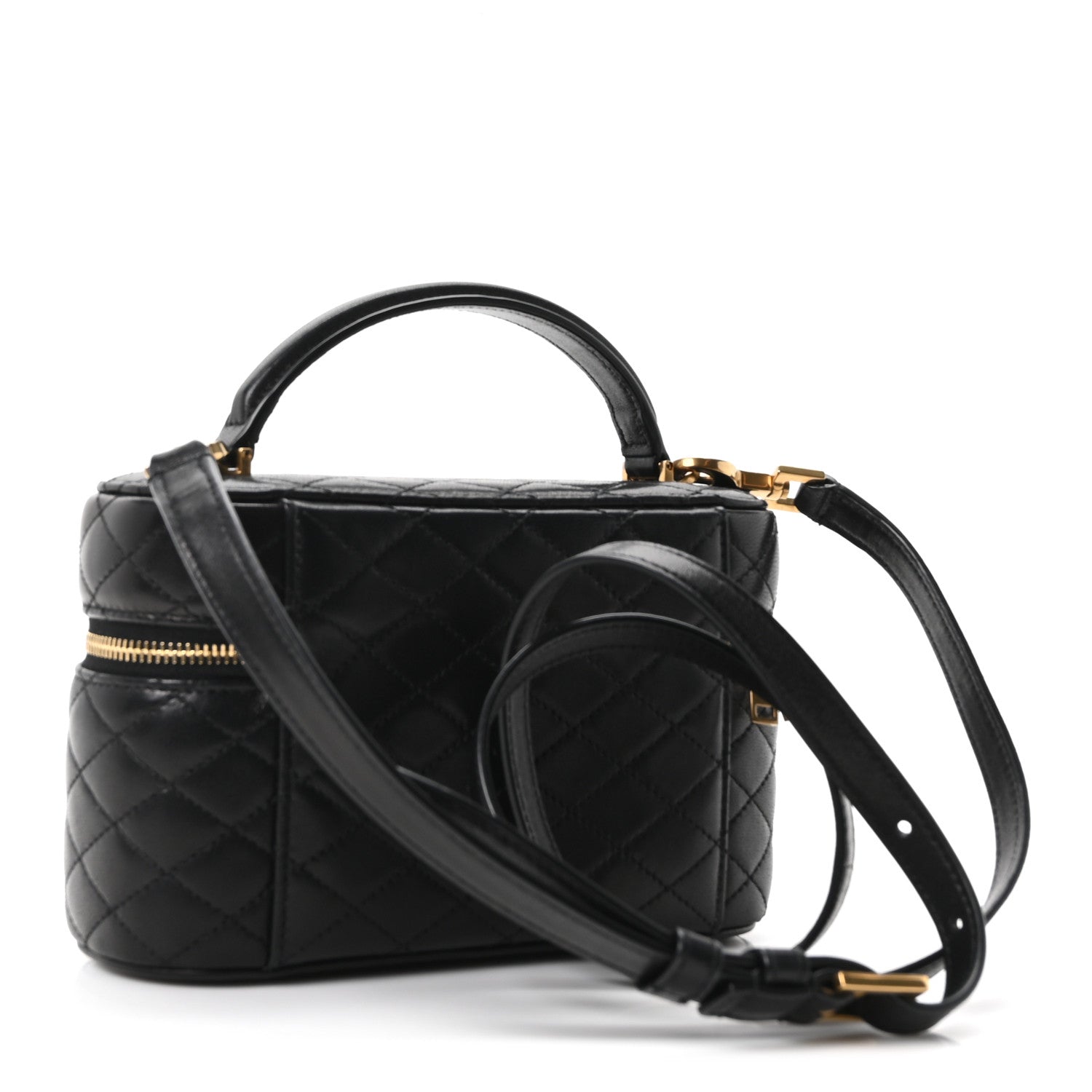 Lambskin Quilted Mini Gaby Vanity Case Black