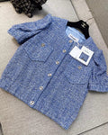 Chanel 24P Blue tweed cardigan