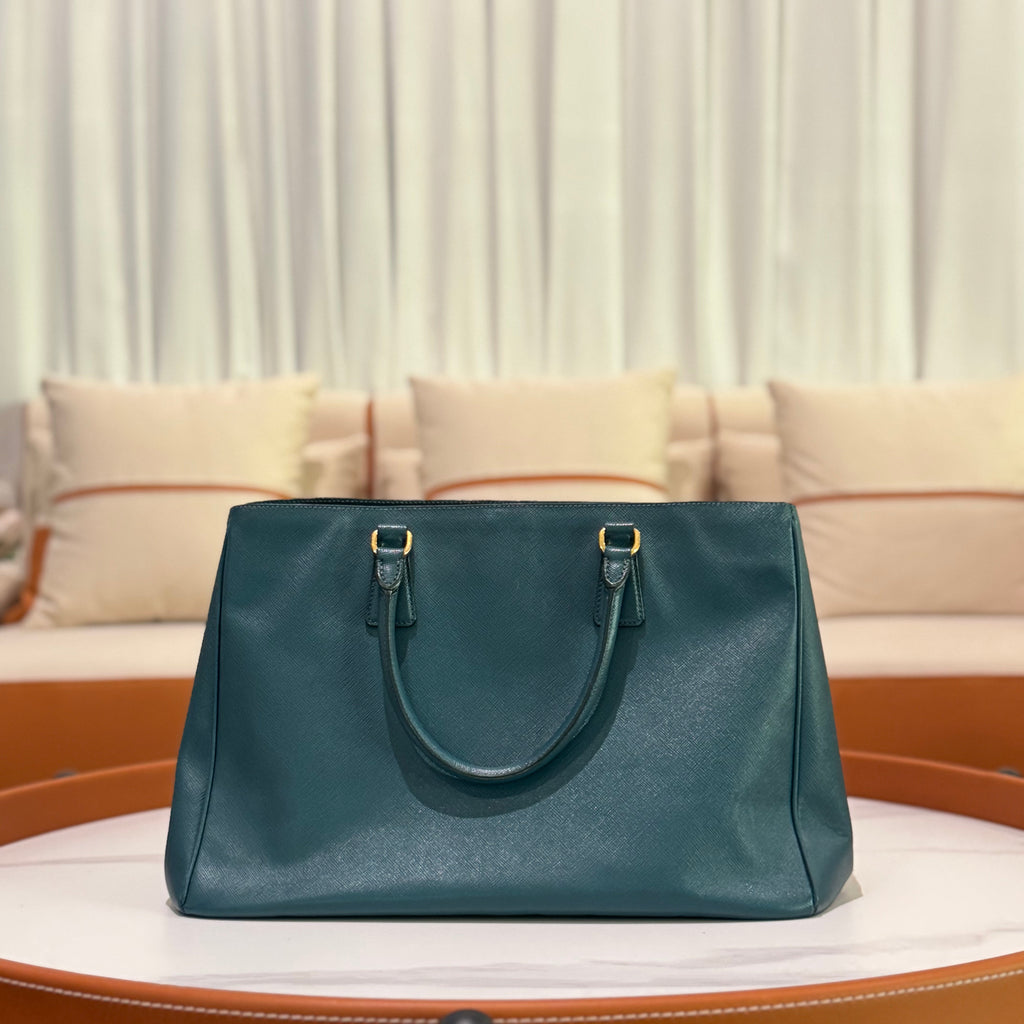 PRADA GALLERIA GREEN TOTE BAG
