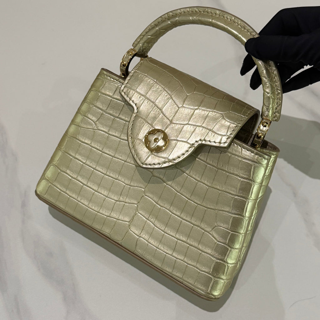 LOUIS VUITTON CAPUCINES MINI – CHAMPAGNE CROCODILE LEATHER