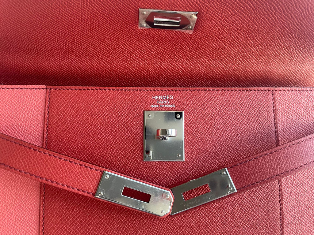 Hermès Kelly 32 Sellier Bi-Color Pink & Coral Epsom (Palladium Hardware)