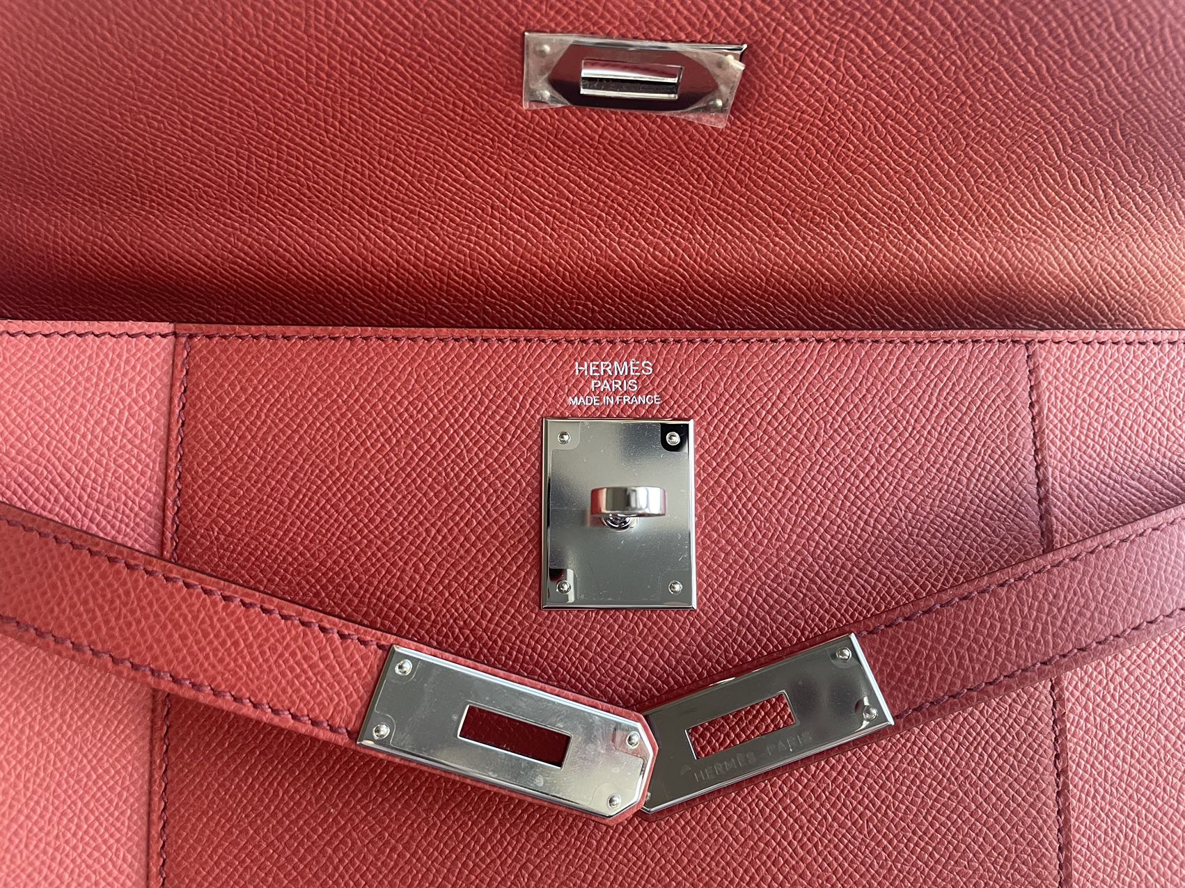 Hermès Kelly 32 Sellier Bi-Color Pink & Coral Epsom (Palladium Hardware)