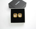 Chanel Vintage 96P Gripoix Gold-plated Fantasy Pink & Purple Square Clip-on Earrings
