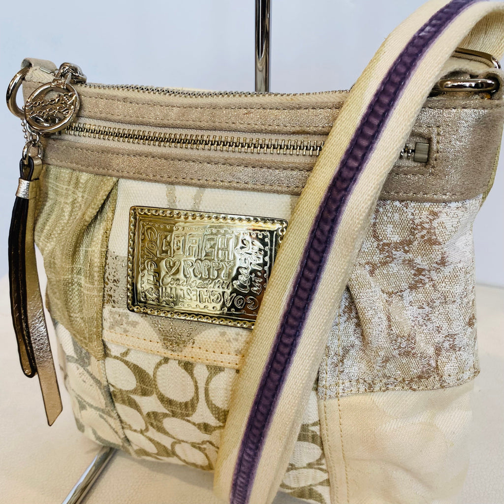 COACH Poppy Patchwork Crossbody Gold/Neutral