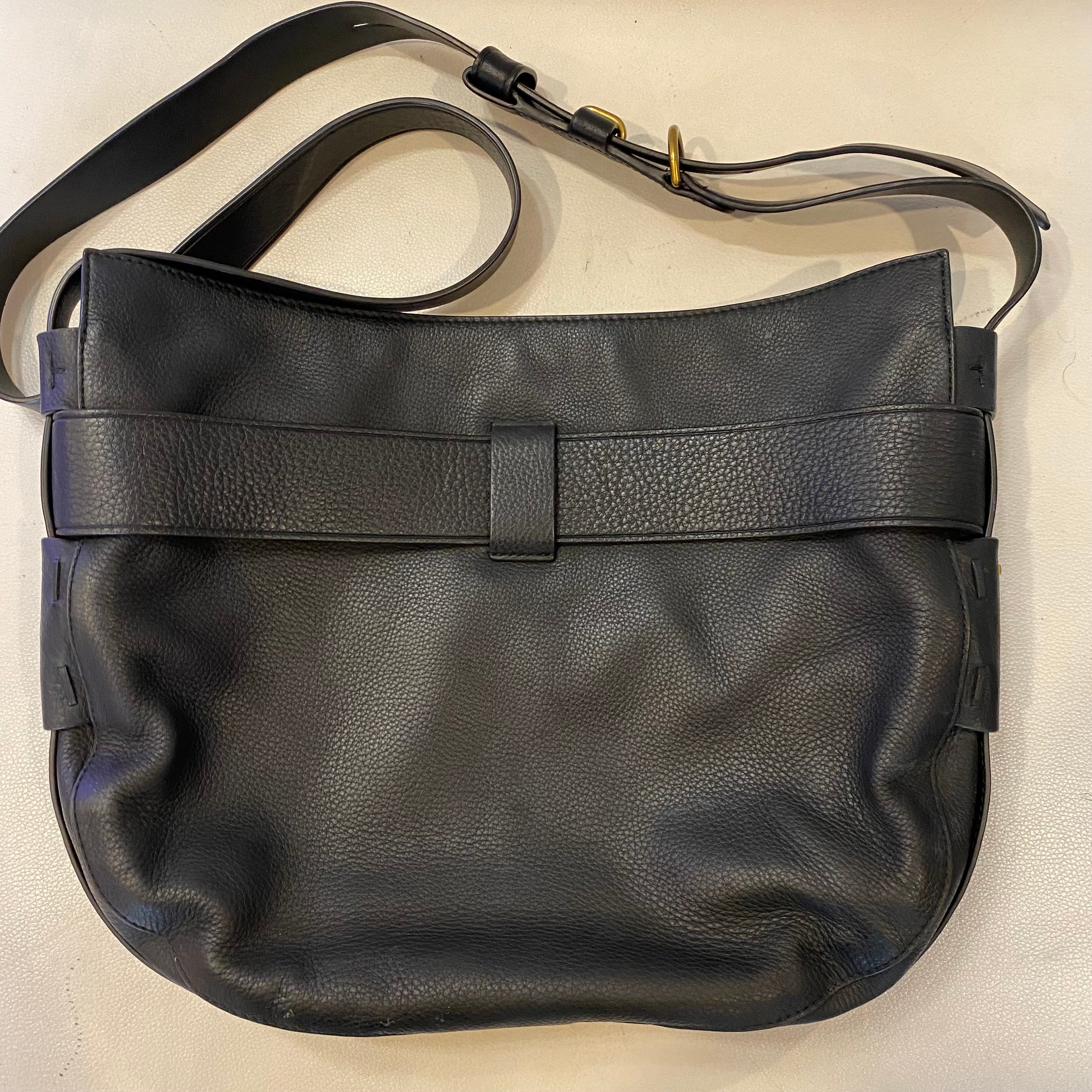 TORY BURCH Black Leather Gemini Link Shoulder Bag