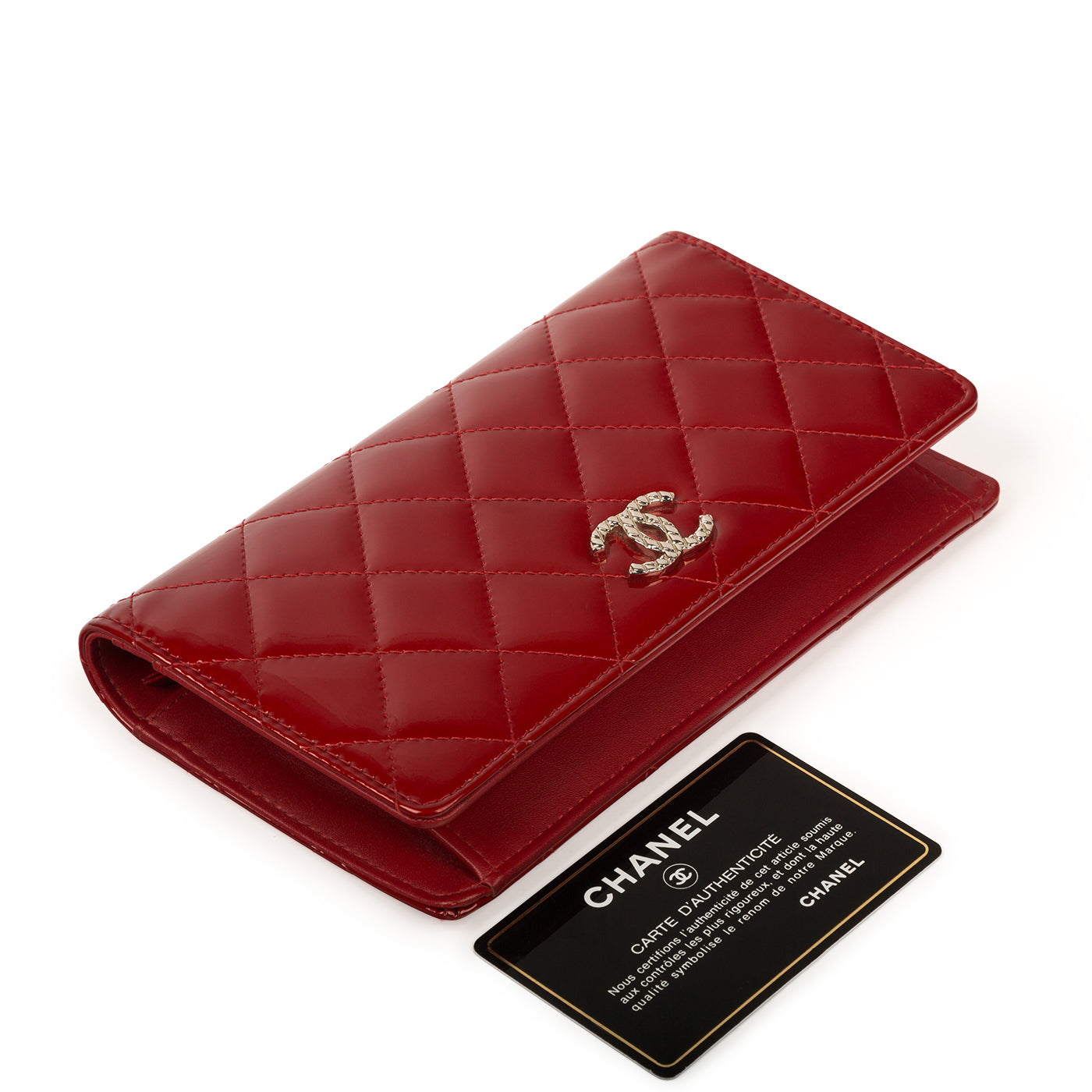 Chanel Patent Fold Over Wallet