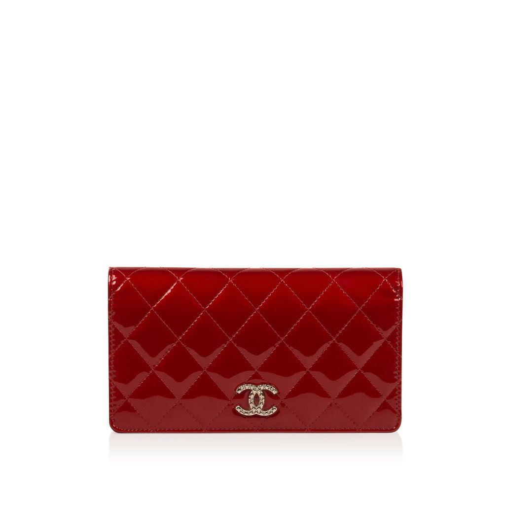 Chanel Patent Fold Over Wallet