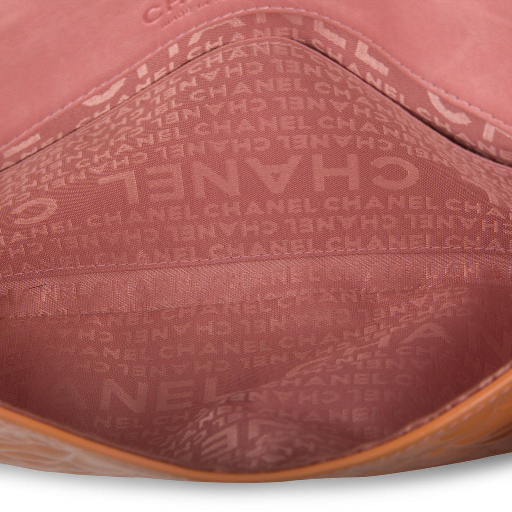 Chanel Peach Patent Camellia Bag